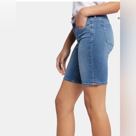 NYDJ ELLA DENIM WITH SIDE SLITS SHORTS BLUEWELL NEW - Picture 4 of 8